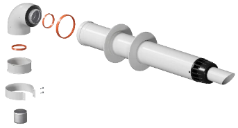 KTL-01B-075KS Комплект АНТИЛЕД Ø60/100 L750 мм (Baxi, Ariston, Vaillant) косой стальной | Vistarshop.by