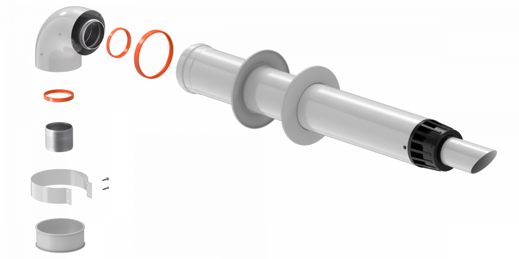 KTL-01B-075KS Комплект АНТИЛЕД Ø60/100 L750 мм (Baxi, Ariston, Vaillant) косой стальной | Vistarshop.by